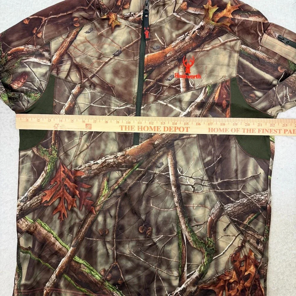 Huntworth Men's Camouflage Oak 1/4 Zip Long Sleeve Jacket Size Medium